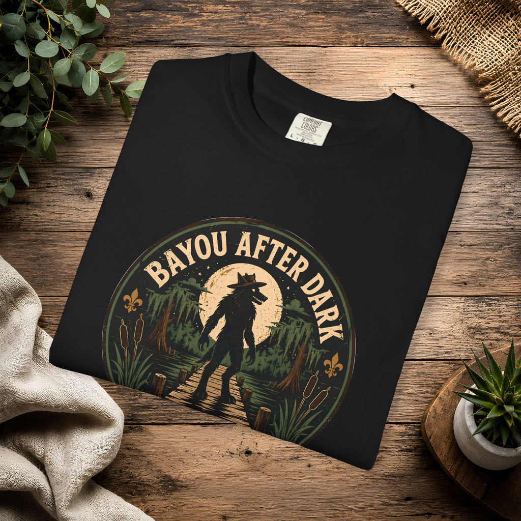 Rougarou Bayou After Dark T-Shirt — Swamp Cryptid Graphic Tee