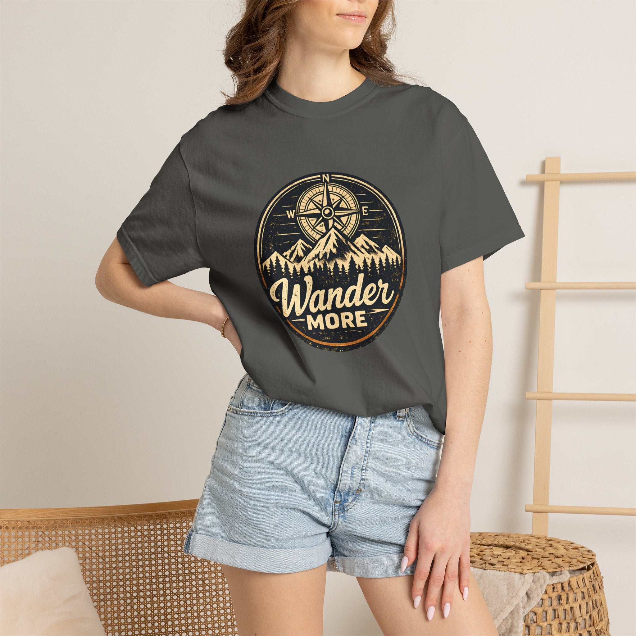 Wander More T-Shirt — Adventure Compass Graphic Tee