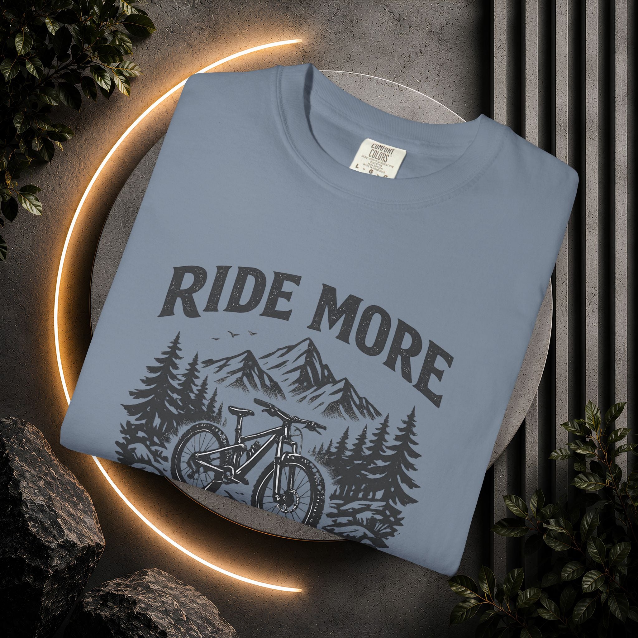 Ride More Worry Less T-Shirt — Mountain Bike Adventure Tee