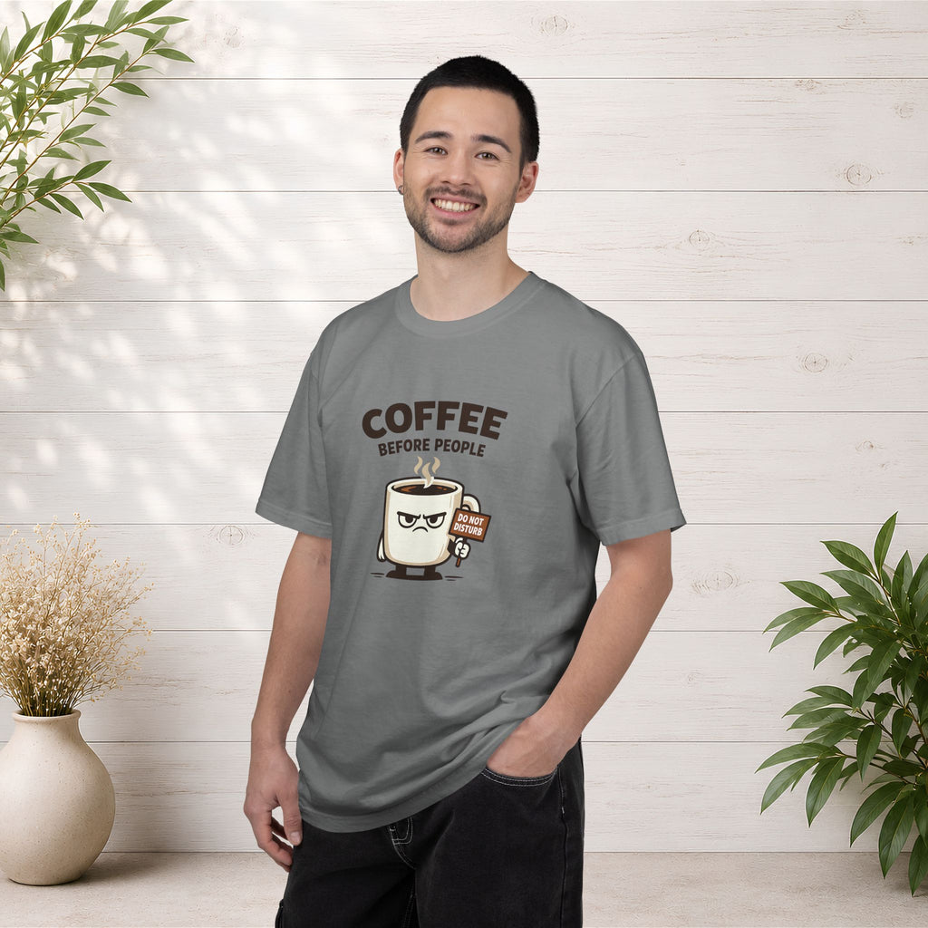 Coffee Before People T‑Shirt — Funny Morning Coffee Graphic Tee