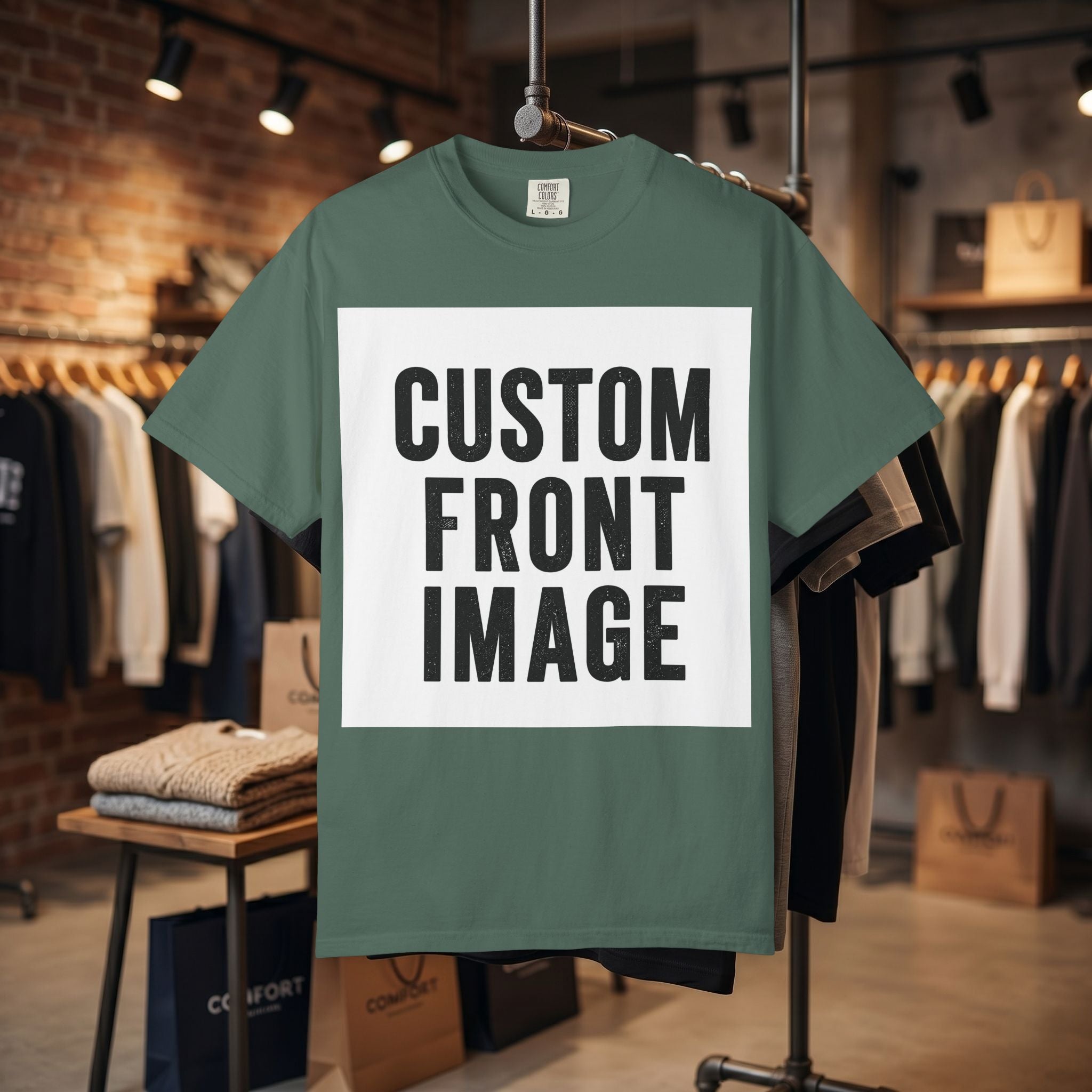 Custom Square Image Front T-Shirt - Add Your Own Image