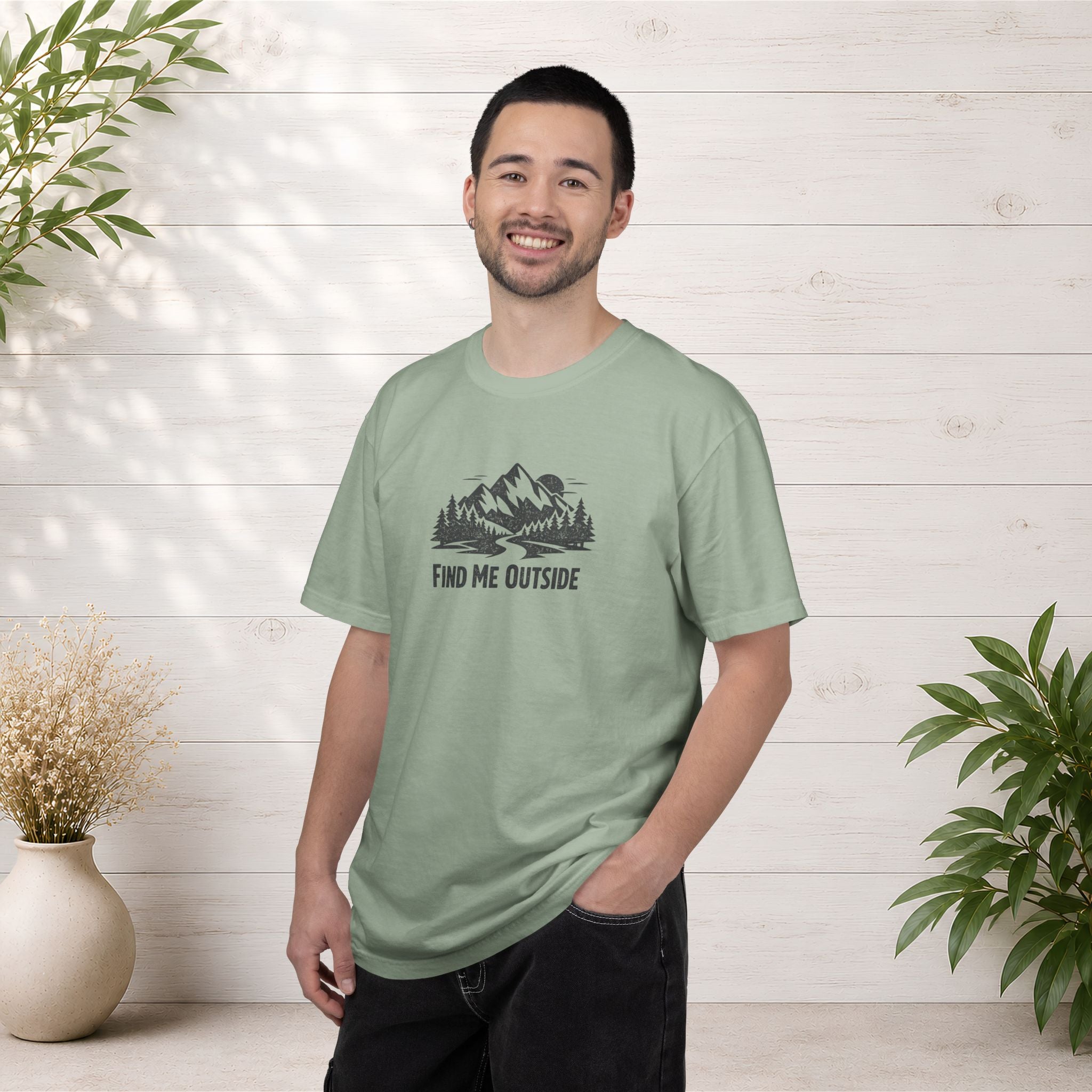 Find Me Outside Mountain T-Shirt — Outdoor Adventure Graphic Tee