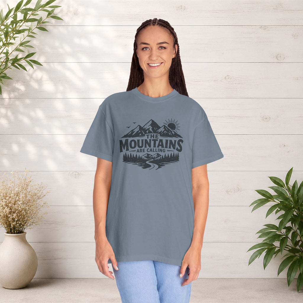 Mountains Are Calling T-Shirt — Outdoor Adventure Graphic Tee