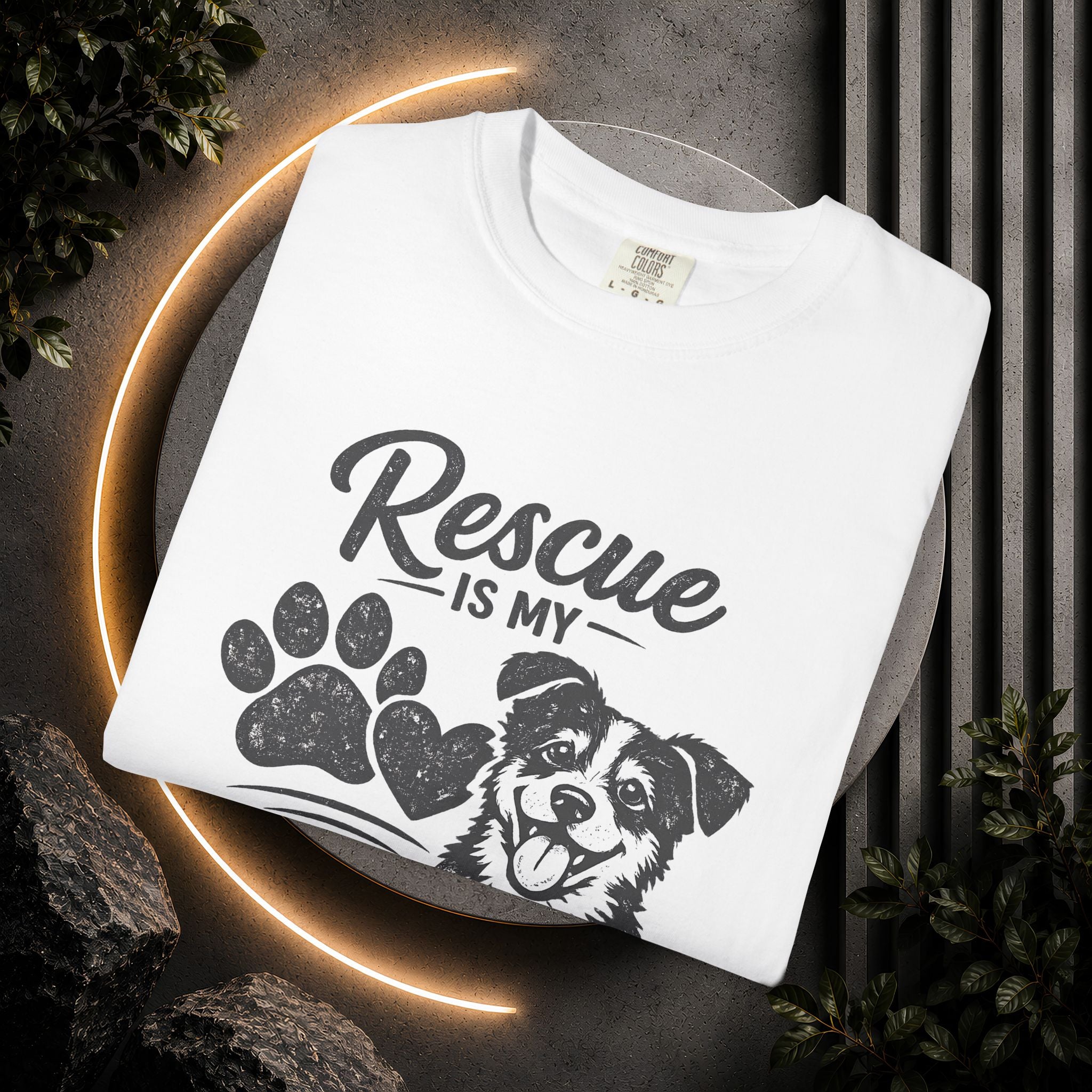 Rescue Is My Favorite Breed T-Shirt — Dog Rescue Paw Print Tee
