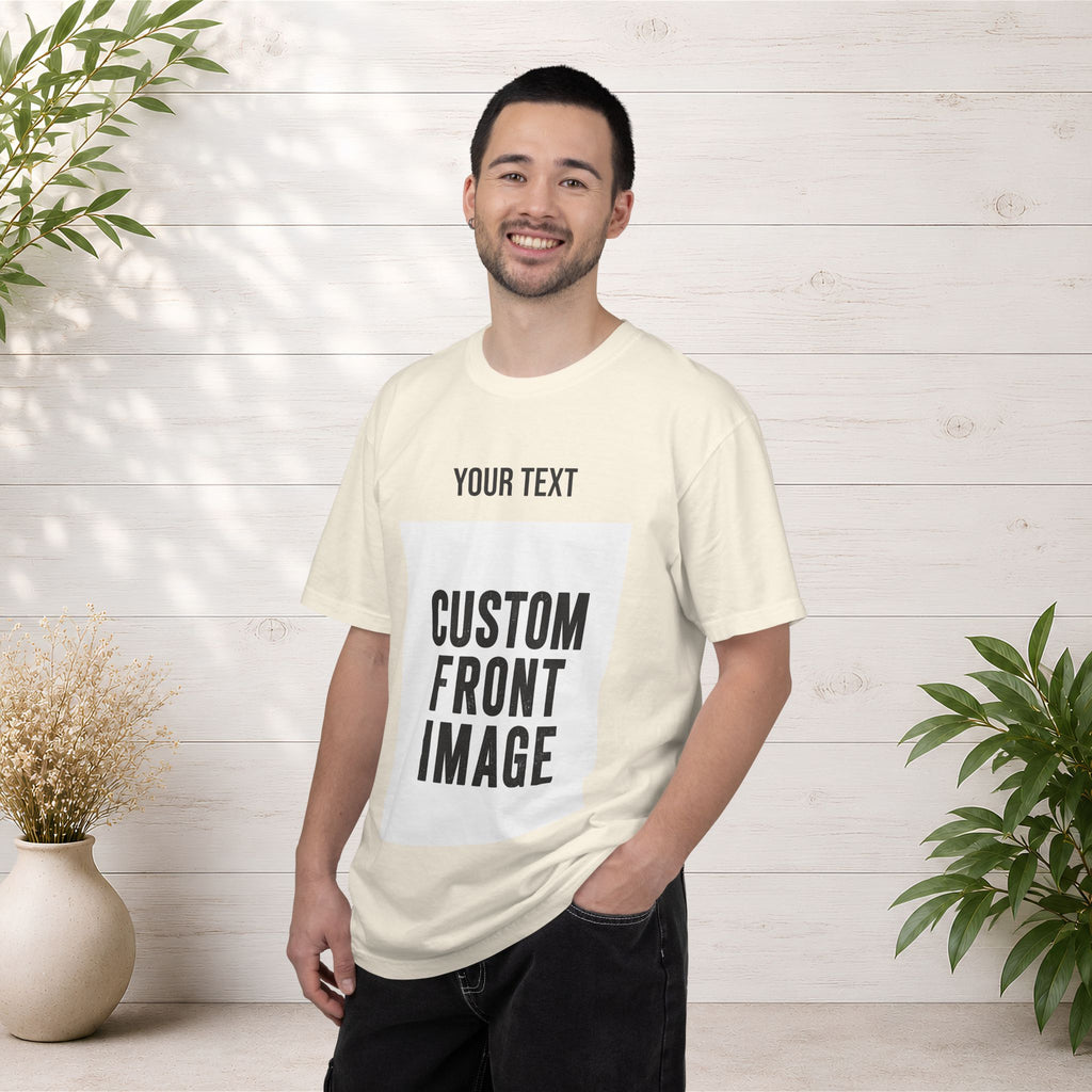 Custom Front Portrait Print T-Shirt — Personalized Text & Image Tee