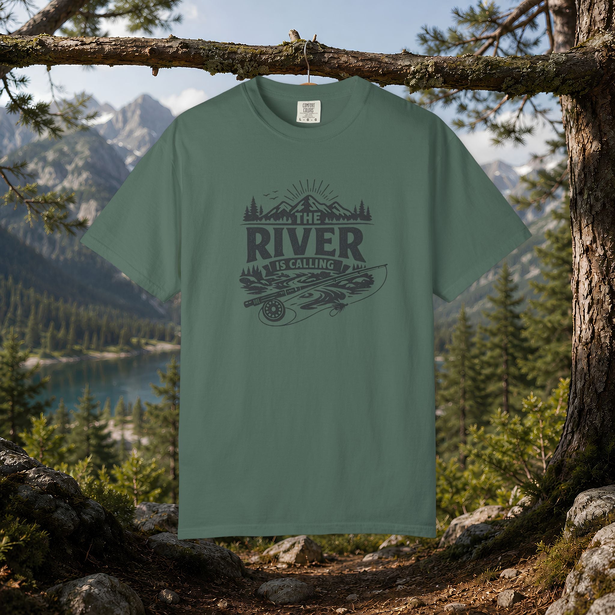 The River Is Calling T-Shirt — Rustic Fishing & Kayak Outdoor Tee