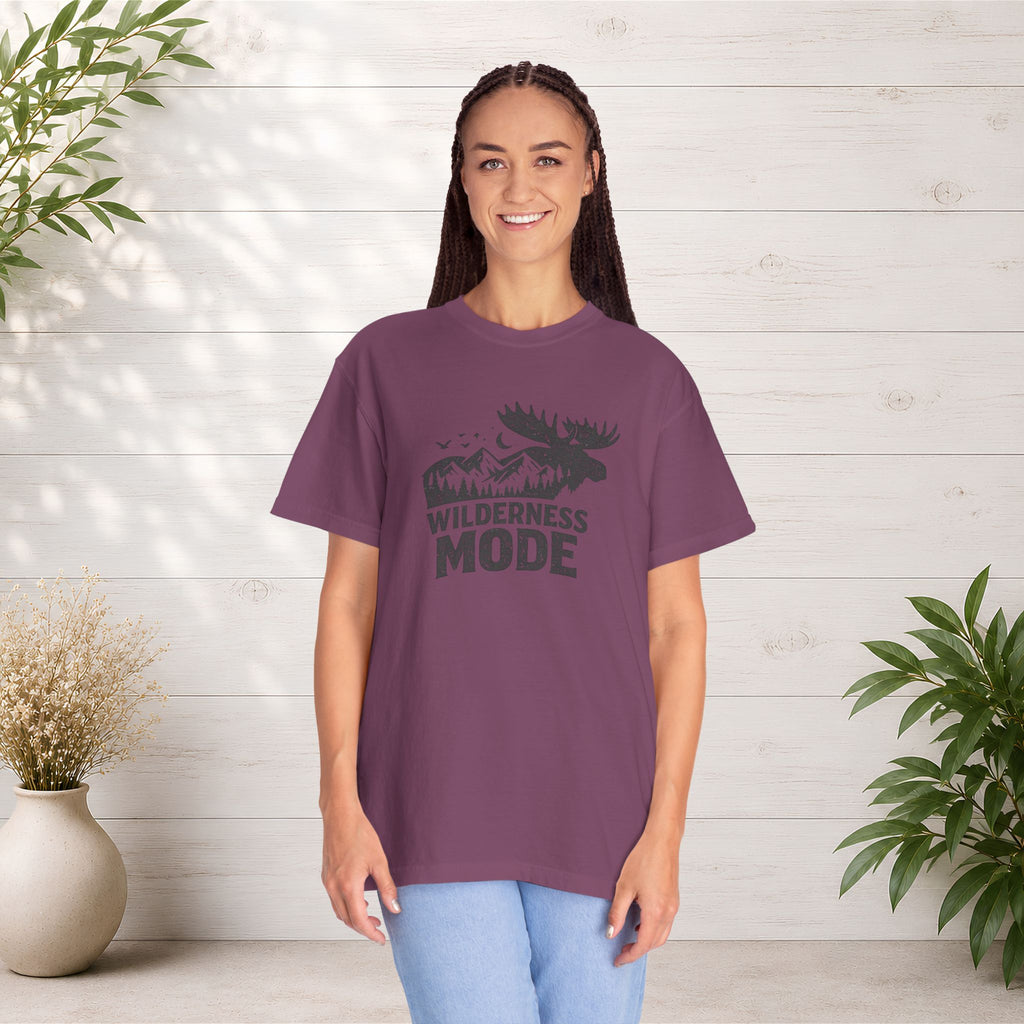 Wilderness Mode T-Shirt — Outdoor Moose Mountain Graphic Tee
