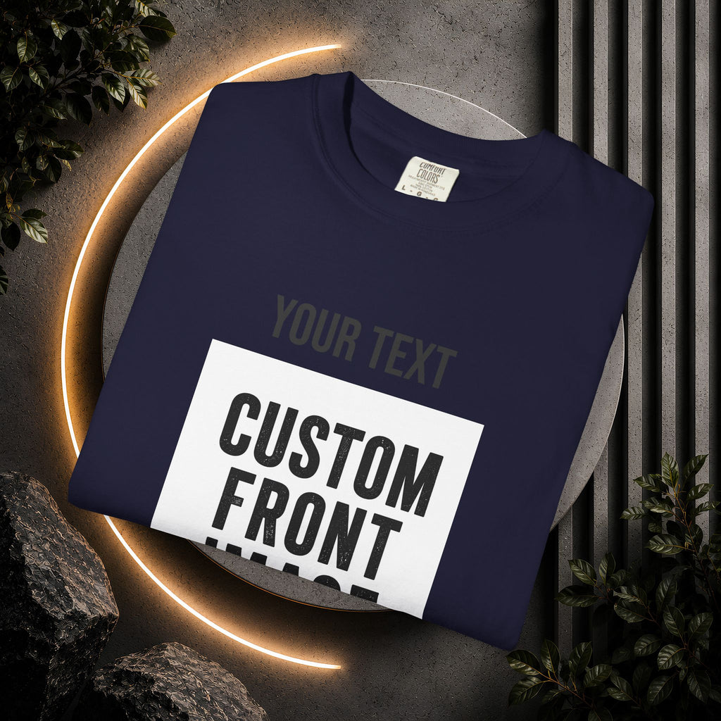 Custom Front Square Print T-Shirt — Personalized Text & Image Tee