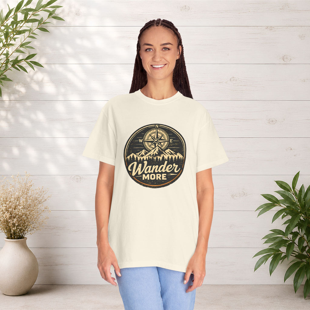 Wander More T-Shirt — Adventure Compass Graphic Tee