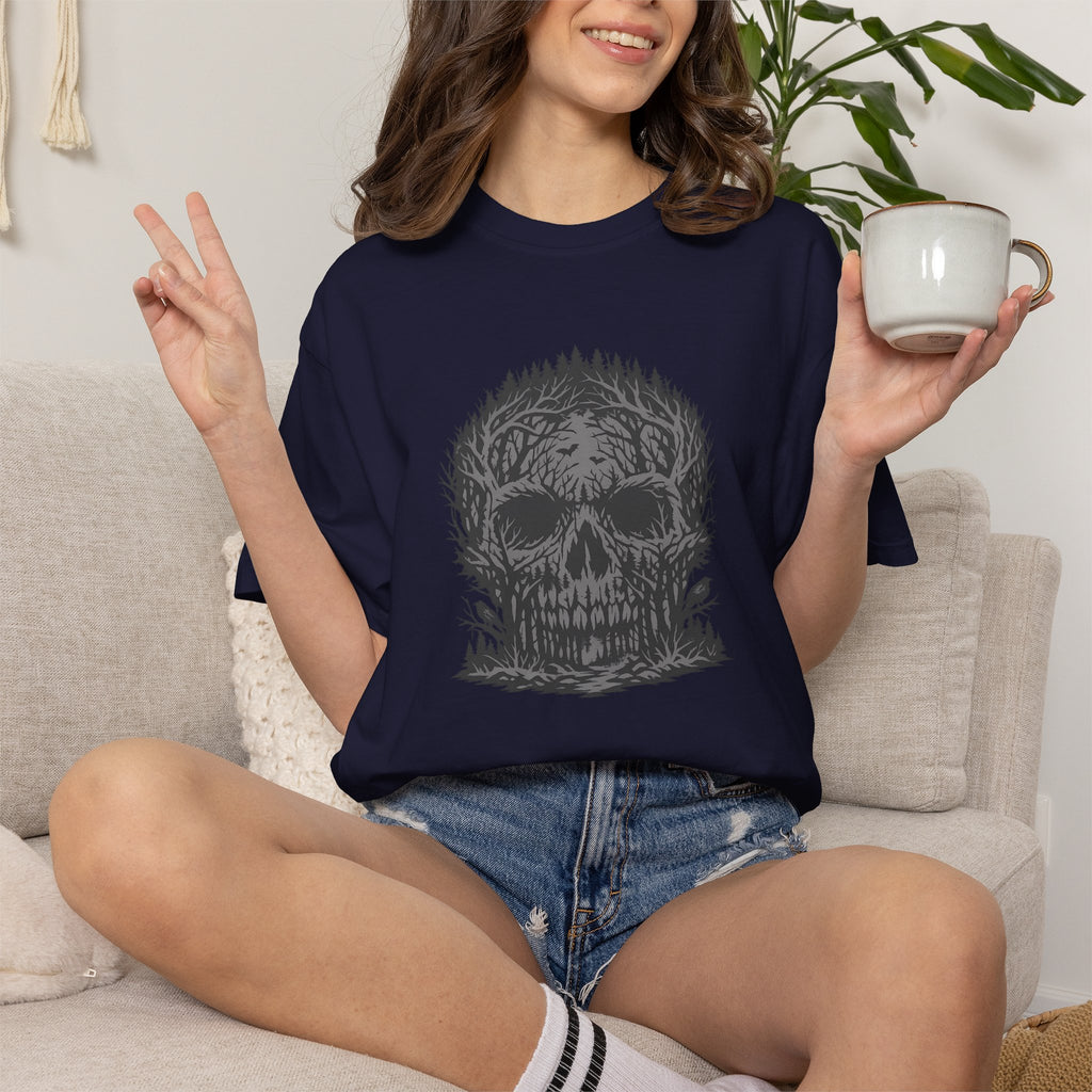 Skull Forest T-Shirt — Grunge Skull Graphic Tee