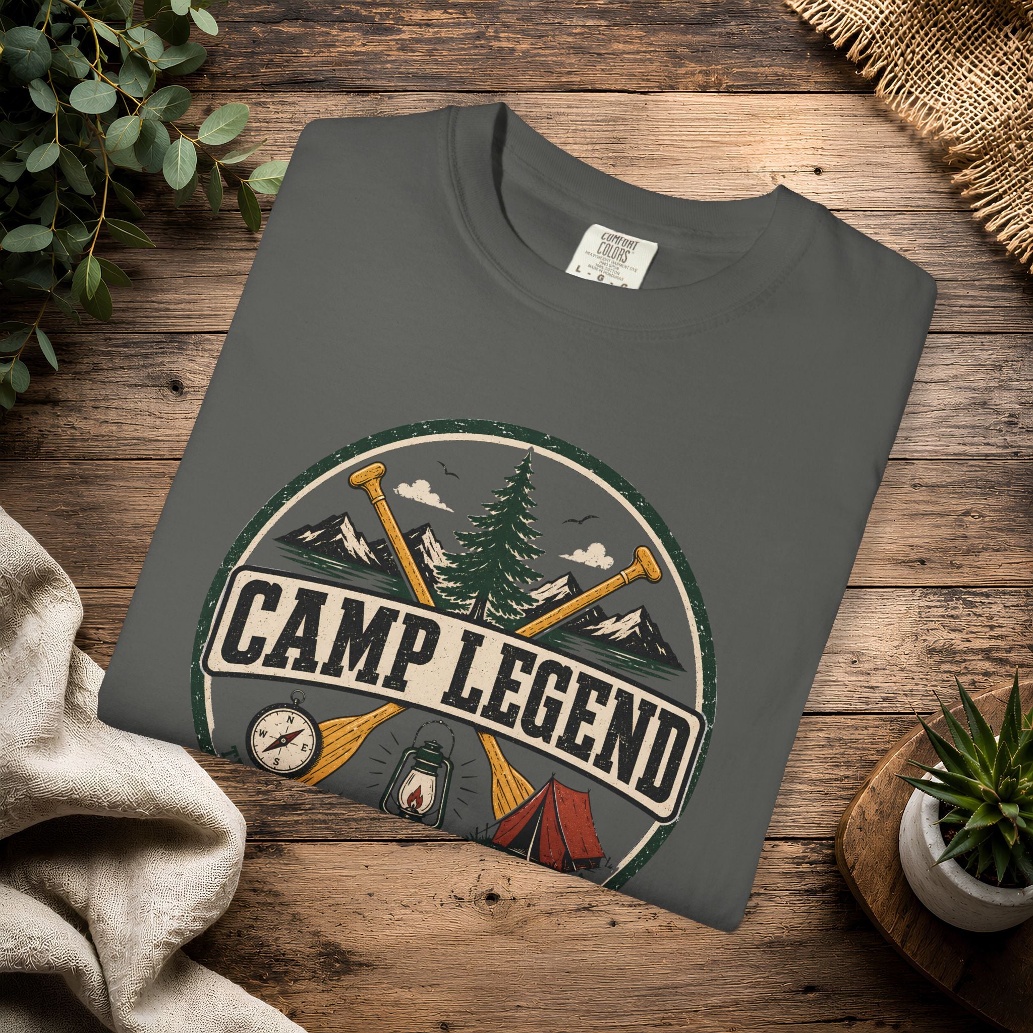 Camp Legend T-Shirt — Vintage Camping Badge Tee