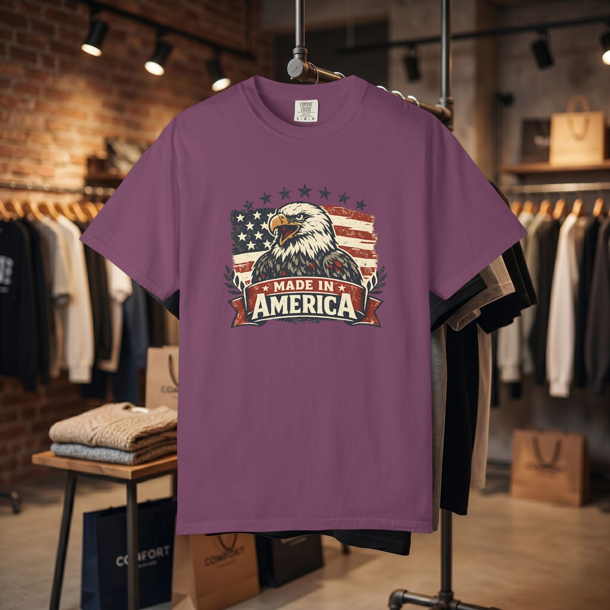 Made in America Eagle T-Shirt — Patriotic USA Flag Graphic Tee