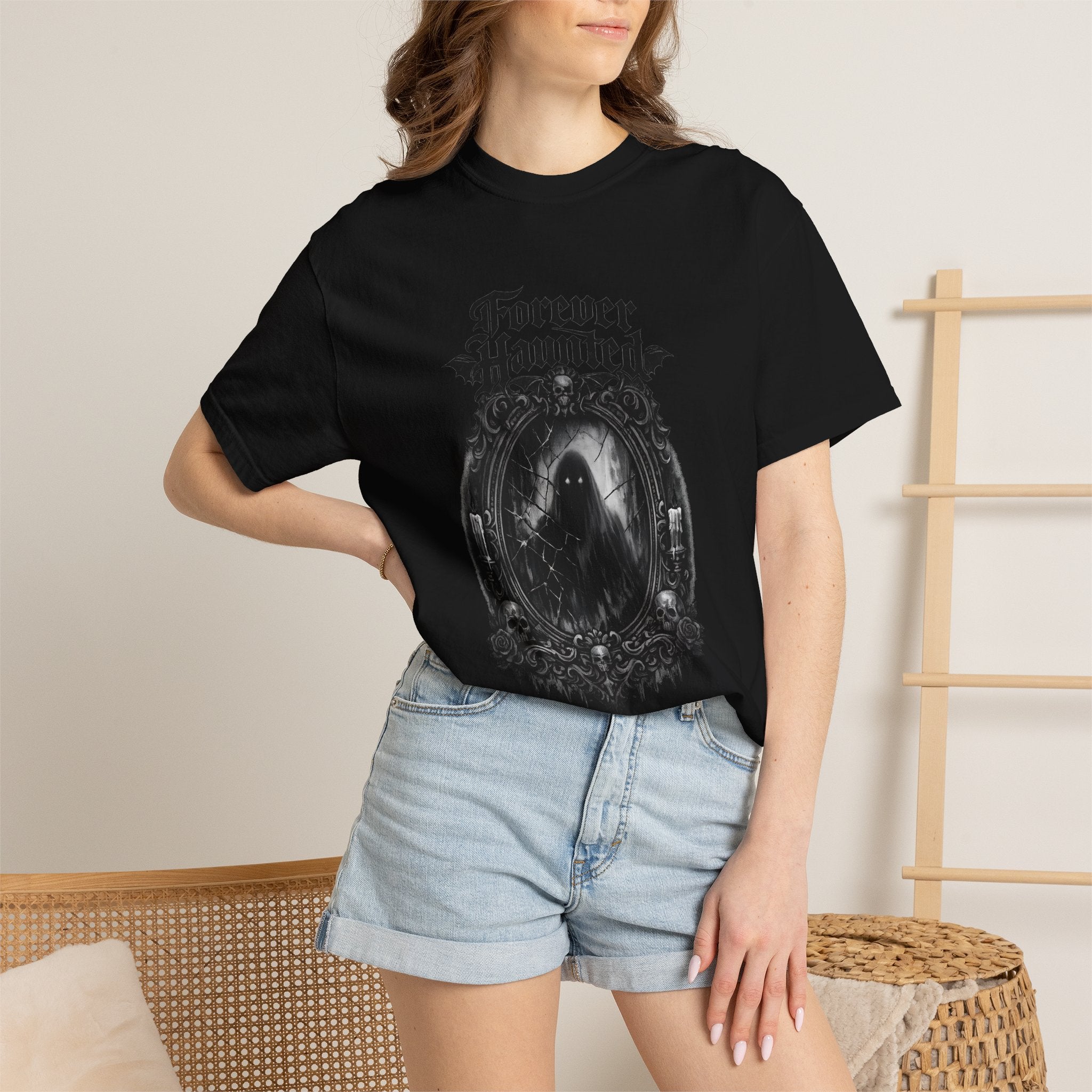 Forever Haunted T-Shirt — Gothic Ghost Graphic Tee
