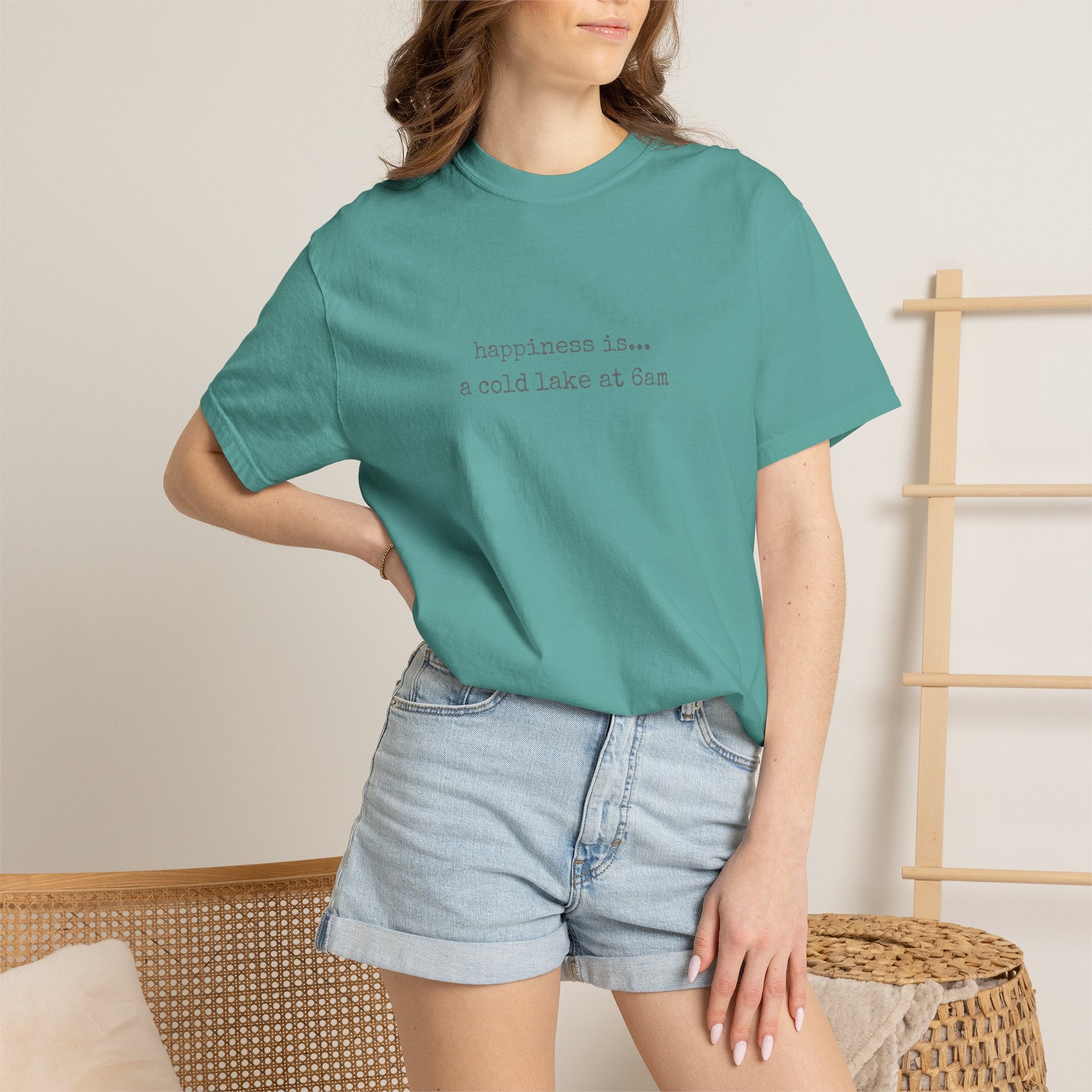 Happiness Is a Cold Lake at 6am T-shirt | Cold Water Swimming Tee