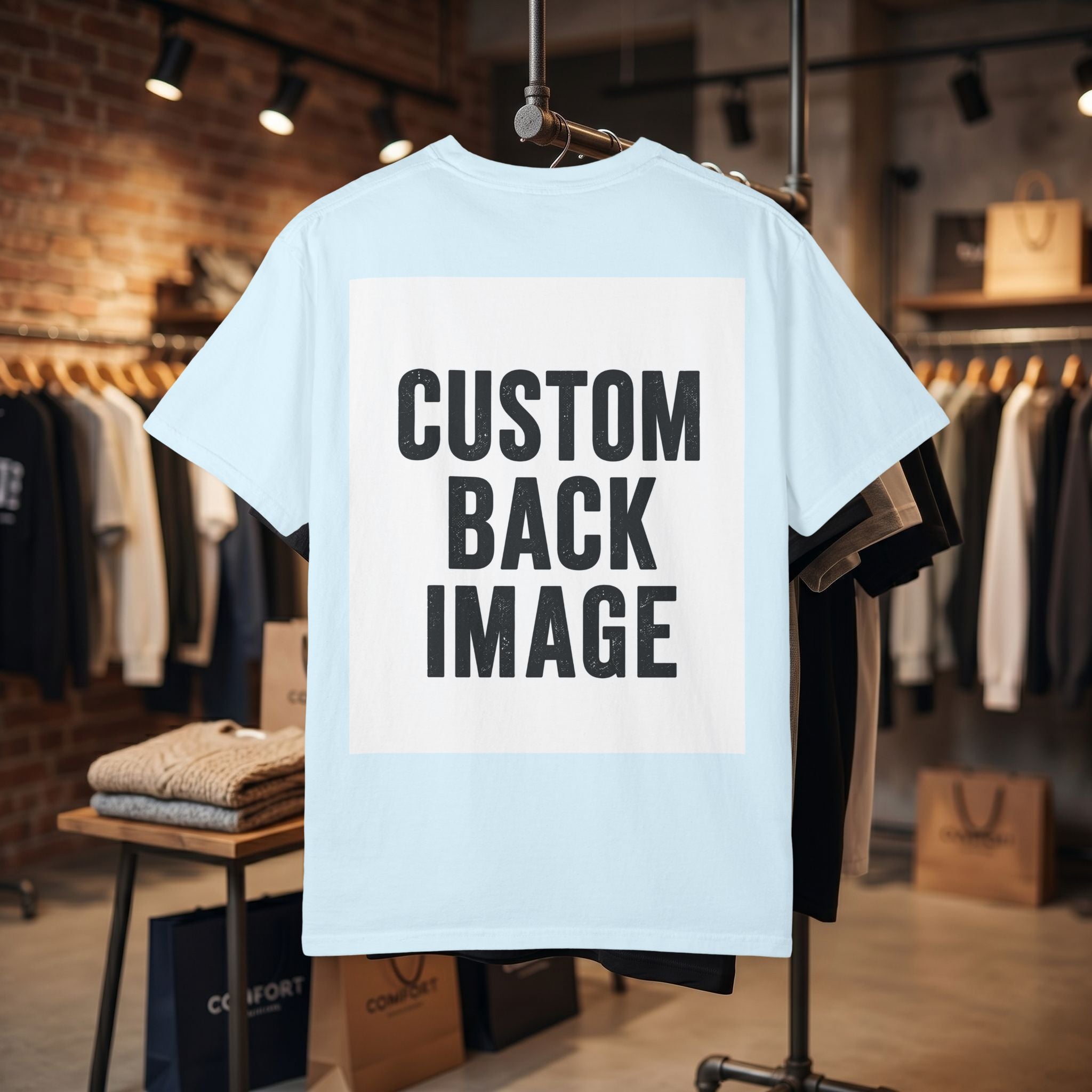 Custom Image Back T-Shirt - Add Your Own Image
